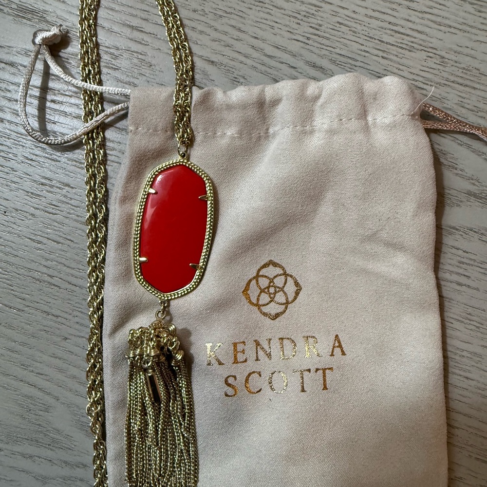 Kendra Scott Rayne Gold Red necklace